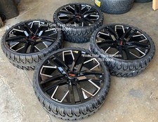 24 Sierra Yukon Next Gen Black Milled Wheels Tahoe Silverado 33 Mt Mud Tires