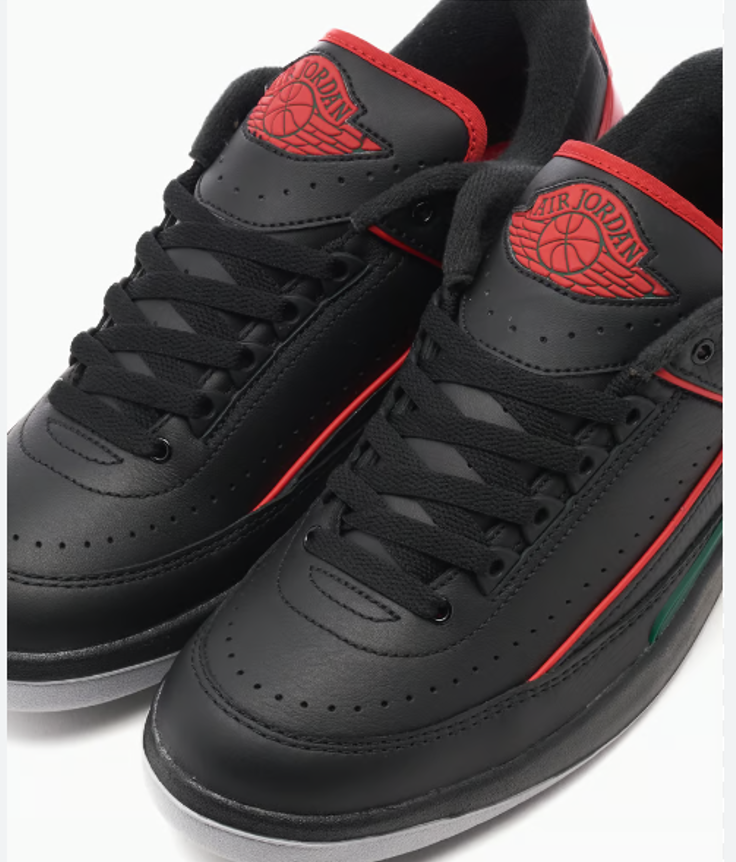 Nike Men's Air Jordan 2 Retro Low Christmas Black/Red/Green DV9956
