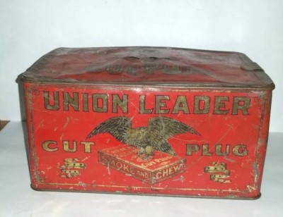 union leader cut plug tobacco tin box Antique UNION LEADER CUT PLUG Tobacco Tin Bank union leader cut plug tobacco tin box Antique UNION LEADER CUT PLUG Tobacco Tin Bank