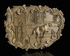 STL 3D Model THE HUNTING DOG for CNC Router Aspire Artcam 3D Printer Engraver