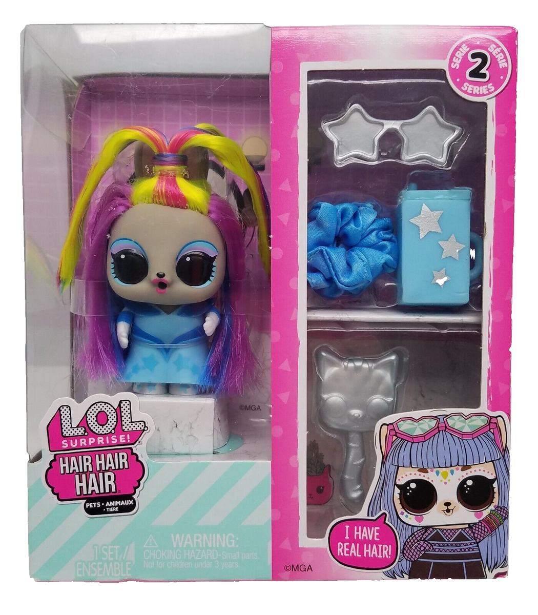 LOL Surprise Hair Hair Hair Pets Series w/Rainbow Hair, NEW