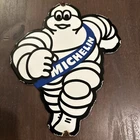 Vintage Porcelain Enamel Michelin Man Tire Advertising Sign