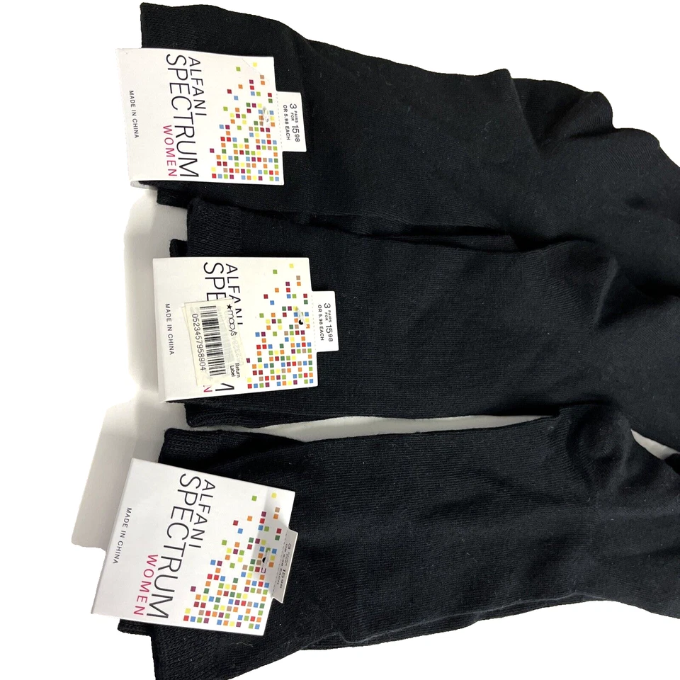 Calcetines Alfani Spectrum lisos para mujer (negros) 3 pares $15,98 Foto 2 de 3
