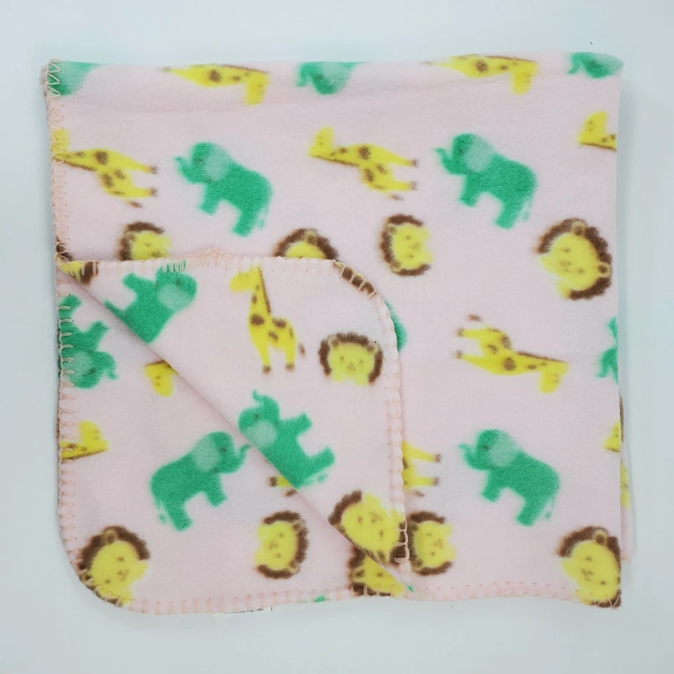 Sam Salem Manta Bebé Rosa Selva Animales Vellón Jirafa Elefante León B21 Foto 3 de 3