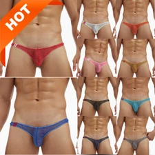 Men Underwear T-Back G-String Briefs Sexy Low Rise Thongs Lingerie Underpants