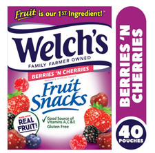 Welchs Fruit Snacks, Berries N Cherries, 0.8 ...