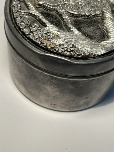 Owl Pewter trinket box. Beautiful Patina Trinket Box - Afbeelding 3 van 8