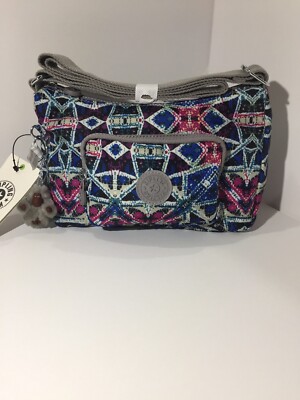Kipling HB7693 Samara 9BS Brightside Sky Bag NWT $69! Geometric Pattern & Colors