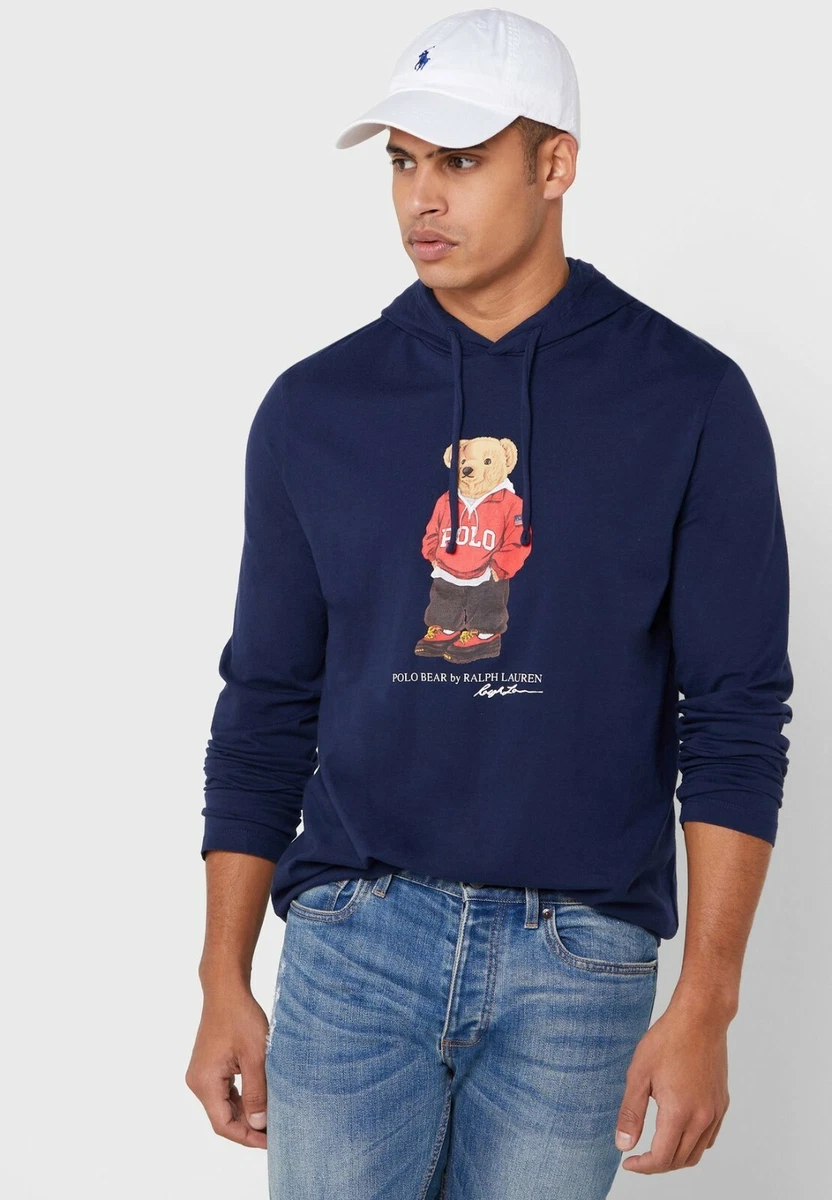 Polo Ralph Lauren Men's Polo Bear Hooded Navy Jersey hoodie size XS nwt |  eBay