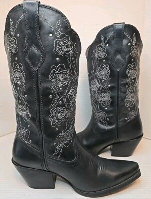 Size 9M Durango Crush Womens Black Rosewood Western Boot