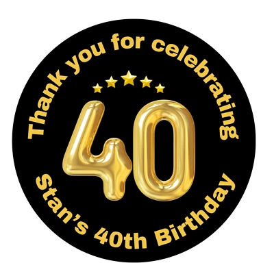 SEWSHELLEYCRAFTS Any Age party bag stickers birthday party stickers sweet cones