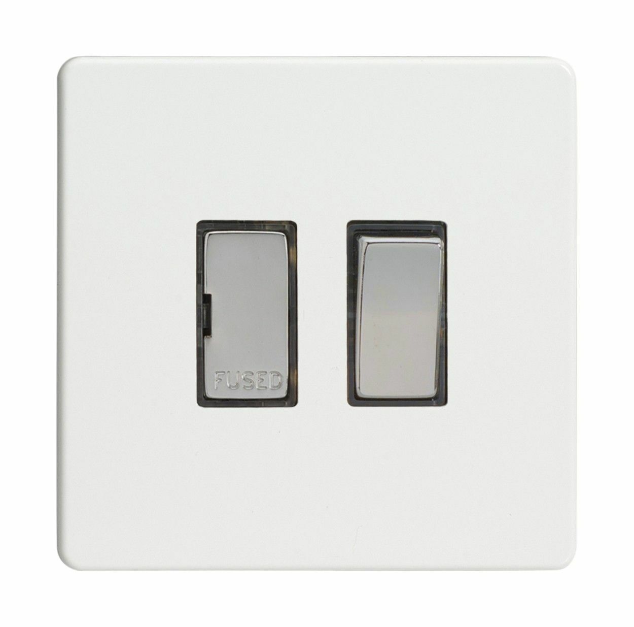 Varilight XDQ6DS Screwless Premium White 1 Gang 13A Switched Fused Spur
