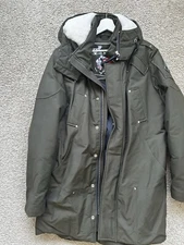 Moose Knuckles Men's Army Green W/Ivory Saint-Ulric Down Parka, Size Large