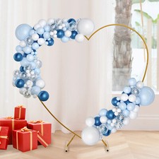 6.89ft Love Heart Shaped Frame Display Arch Kit Gold Metal Balloon Stand