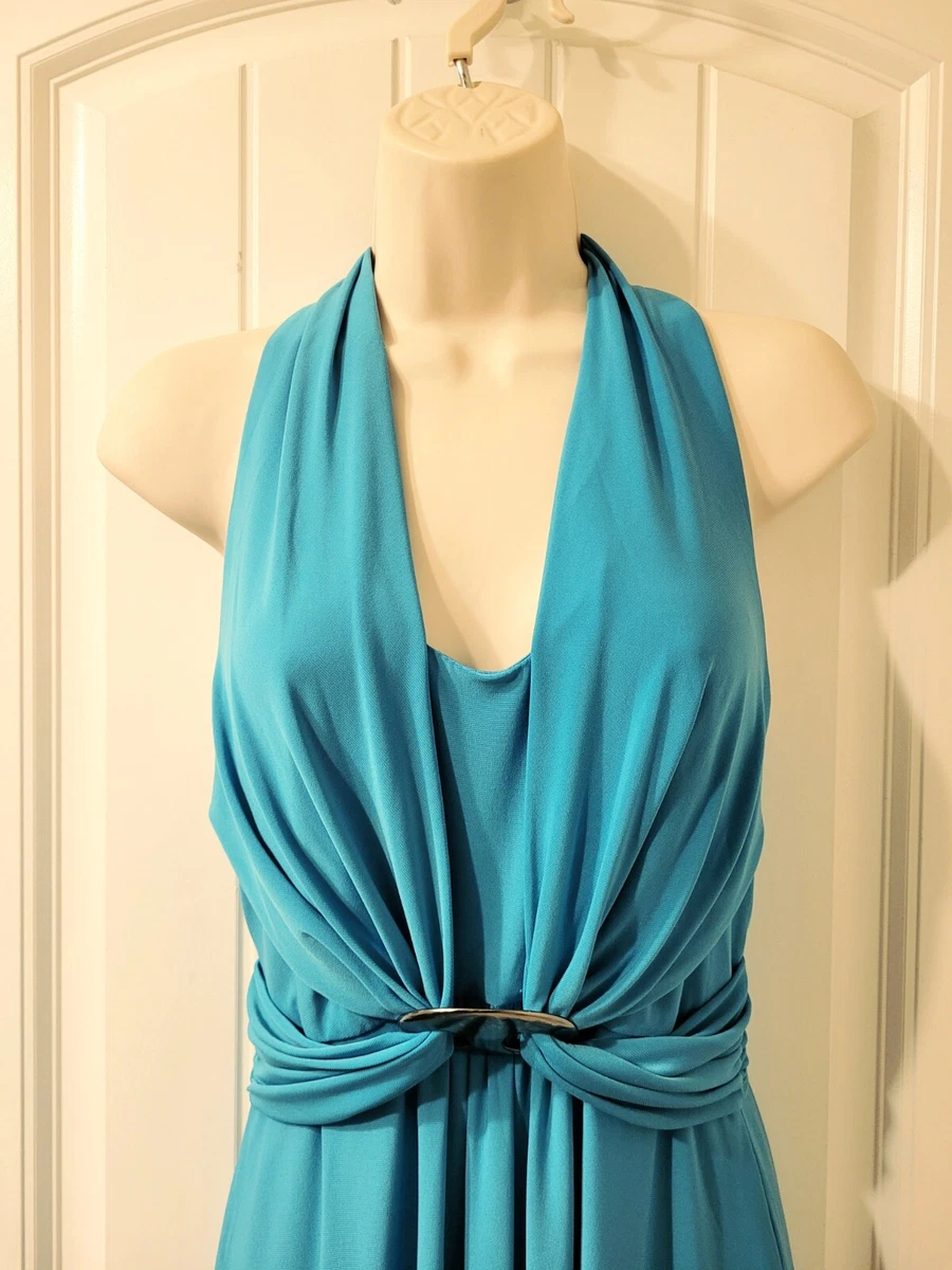 Turquoise halter dress cheap