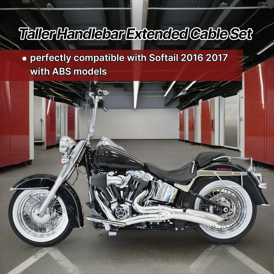 Kit de cable de extensión de 14"" para Harley Softail Street Bob Fat Boy Bob 2016-17 con ABS Foto 2 de 4