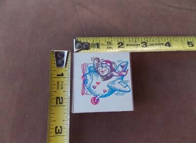 2 1/4 x 2'' Bear Flying Plane Rubber Stamp Stampendous