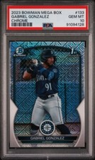 2023 Bowman Chrome Mega 1st Box Gabriel Gonzalez #133 Mariners RC Rookie PSA 10