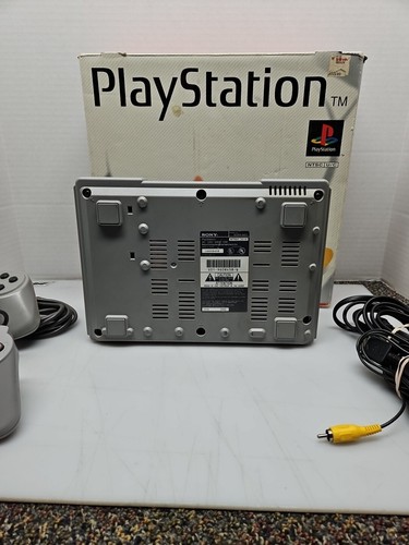PS1 Sony PlayStation One Console With Box 2 Controllers, Tested - Picture 7 of 19