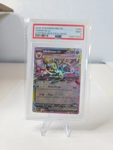 Pokemon Prismatic Evolutions Umbreon ex 060/131 Surprise Box Stamped PSA 9