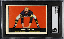 1961 Topps JIM OTTO ROOKIE #182 Oakland Raiders SGC 4 VG/EX Condition
