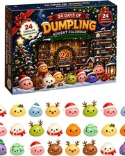 Squishy Dumpling Advent Calendar 2026, 24 Day Mystery Countdown Box , 1-10 Color