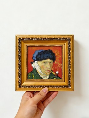 Van Gogh Selbstportrait Bandaged Ear Pipe Impasto Original Ölgemälde