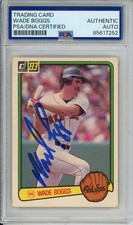 1983 Donruss Wade Boggs SIGNED Rookie RC Card PSA DNA COA Autograph Red Sox