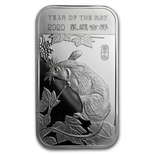 1 oz Silver Bar - APMEX (2020 Year of the Rat) 77.23 per troy oz