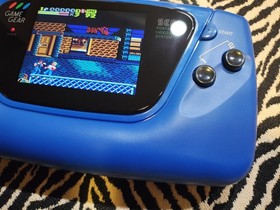 Sega Game Gear Custom w/  New Larger LCD Screen, USB-C Rechargeable Lithium Batt