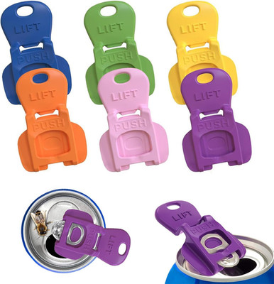 Juego de 6 Abridores y Tapas Coloridas  para Latas de Refresco Alta Calidad