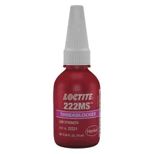 Loctite 135333 Threadlocker, Loctite 222Ms, Purple, Low Strength, Liquid, 10 Ml