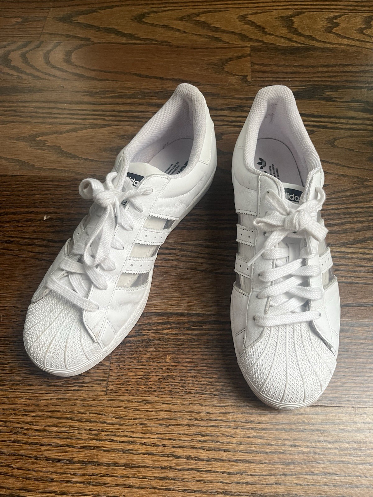 Adidas Superstar Shell Toe White Transparent 3 St… - image 1