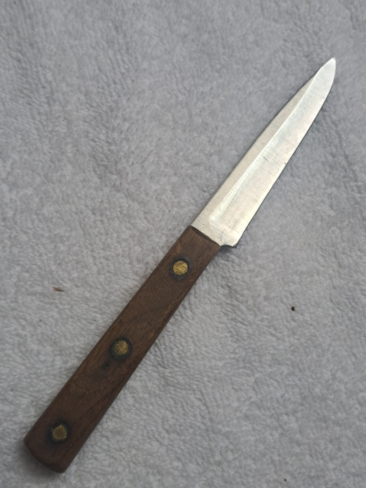 Vintage Chicago Cutlery 107S Paring Knife 3.5" SS Blade Walnut Handle USA 