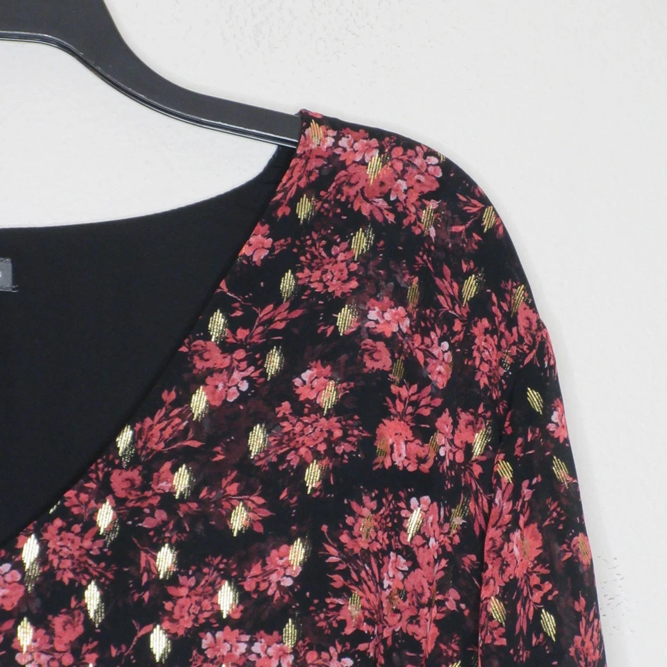 Top Vince Camuto para mujer talla grande manga acampanada cuello en V estampado floral 3X B76 Foto 4 de 4