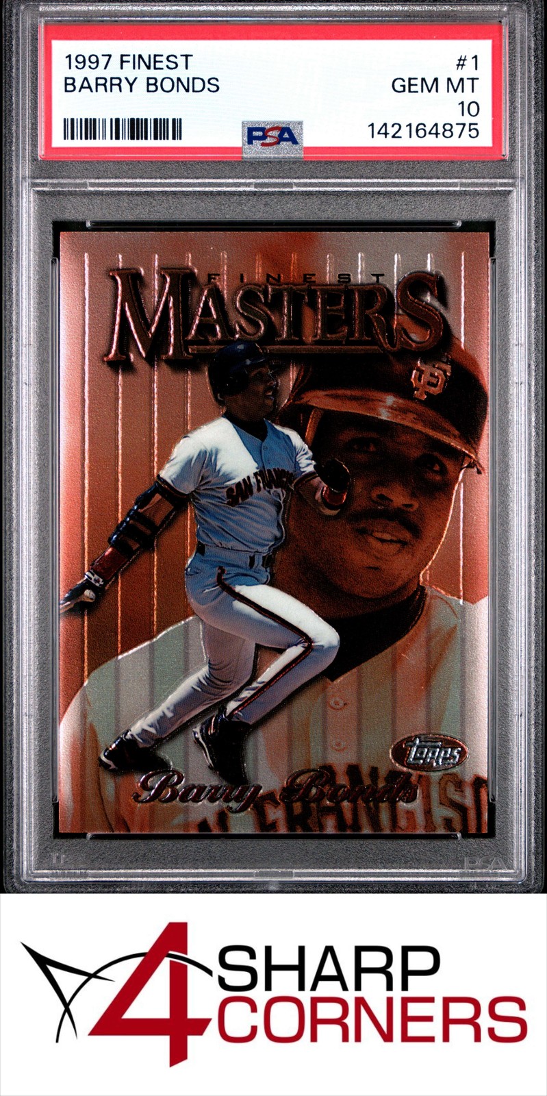 1997 FINEST #1 BARRY BONDS GIANTS PSA 10 view 1