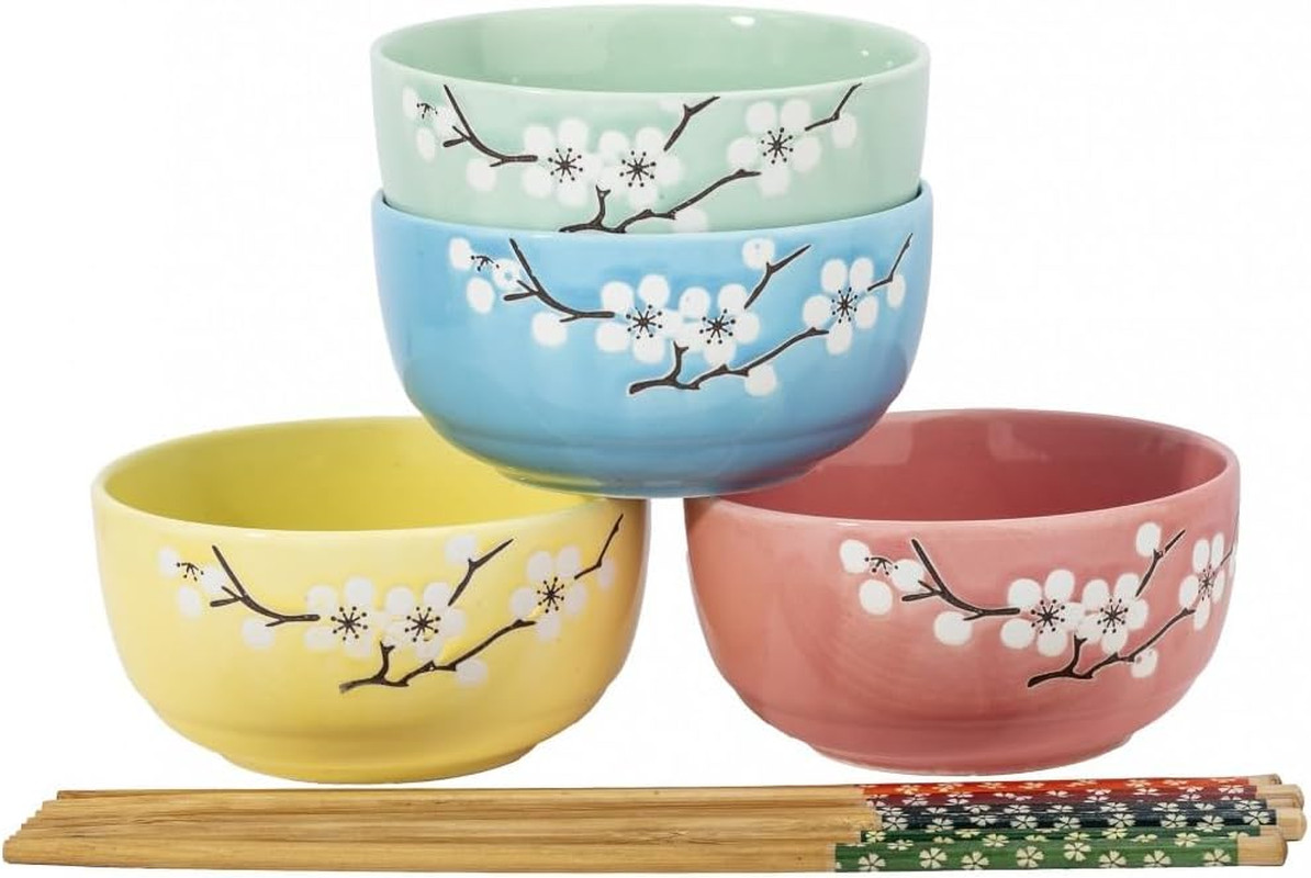 Ciotole Giapponesi per Riso Sakura - Set Premium in Ceramica Artigianale