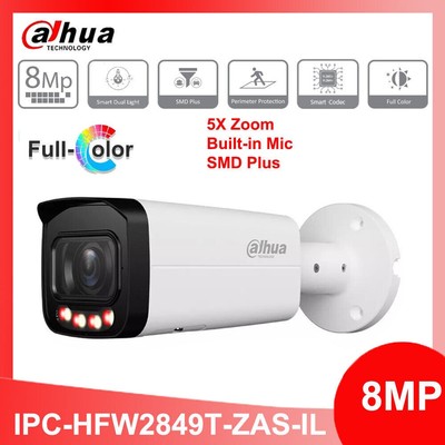 Dahua IPC-HFW2849T-ZAS-IL 8MP Full Color 5X Zoom Lens WizSense IP Camera POE Mic