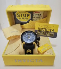 Invicta Russian 1959 Diver Chronograph Quartz 100m Black Yellow Rubber Watch Box