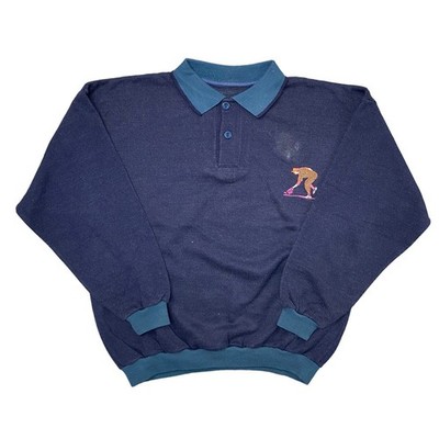 Top Free By Mimar Blue Knit Jumper Abstract Mens Medium