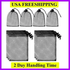 10PCS Small Mesh Bags Drawstring Black Mesh Drawstring Bag Mini Nylon Net Bag...