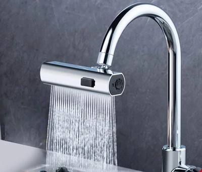 4 in 1 Küchenarmatur Spültischarmatur Brausekopf Aufsatz Wasserfall Anti Spritzer 360°