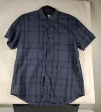 Calvin Klein Men's Crisp Button Down Short Sleeve Shirt Slim Fit Appears Medium 