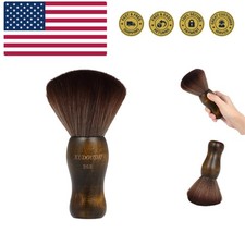 Large Hair Cutting Neck Duster Brush Professional Barber Natural Fiber Wooden...