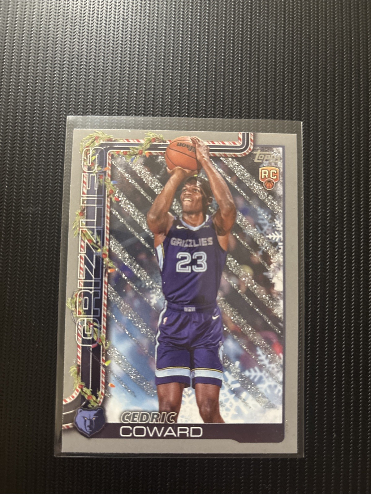 2025-26 Topps Holiday #H171 CEDRIC COWARD RC Grizzlies Silver Glitter Parallel 