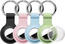 Upgraded 4 Pack for AirTag 4 Pack, B9-Pink/Light Blue/Teal Green/Black
