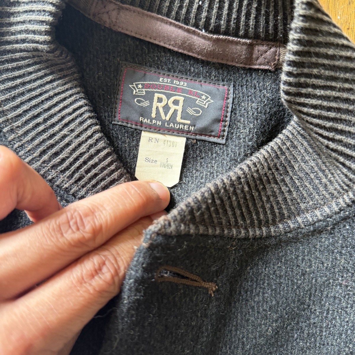 RRL Double RL Black Cat 13 Dixon Varsity Jacket Mens Brown Ralph 