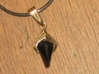 ART DECO ERA / VINTAGE 14K GOLD PENDANT & STERLING CHAIN  BLACK ONYX JEWELRY