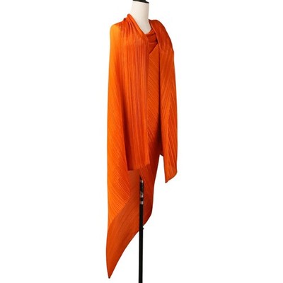 PLEATS PLEASE Issey Miyake Madame T Multi-Way Large Stole Orange