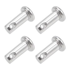 Single Hole Clevis Pins - 4mm x 10mm Flat Head 304 Stainless Steel Pin 4Pcs
